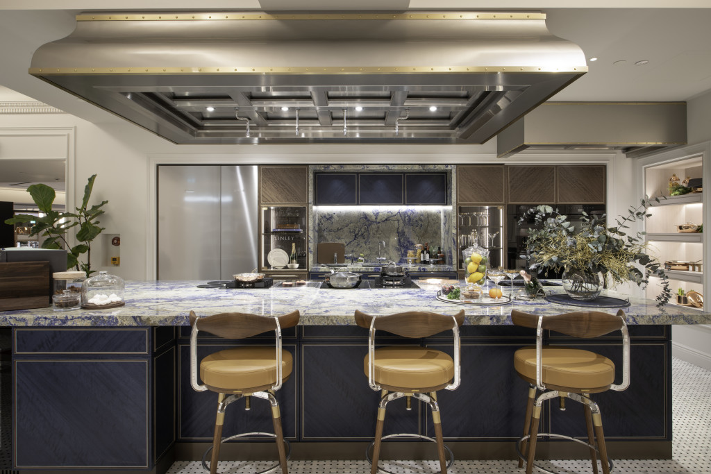 Above: The Linley kitchen has a warm design aesthetic.