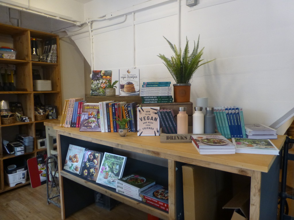 Above:  A selection of cookbooks near the kitchenware area.