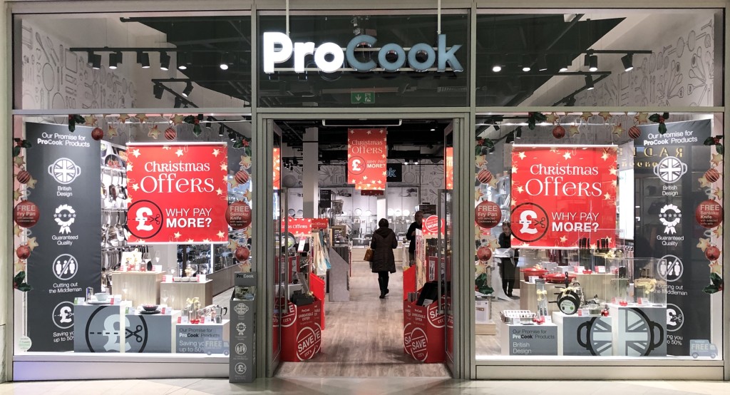 Above: ProCook’s total company sales  reached  £21m in the run up to and including Christmas.