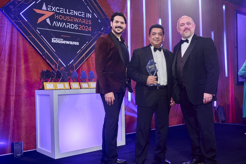 Above: Mohamed Hajat, head of sales for Burton McCall was presented the award by Mark Chapman, UK office representative for the International Housewares Association.